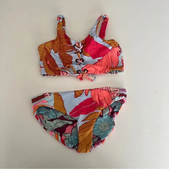 Maaji Reversible floral bikini with lace up detail - Picture 1 of 4
